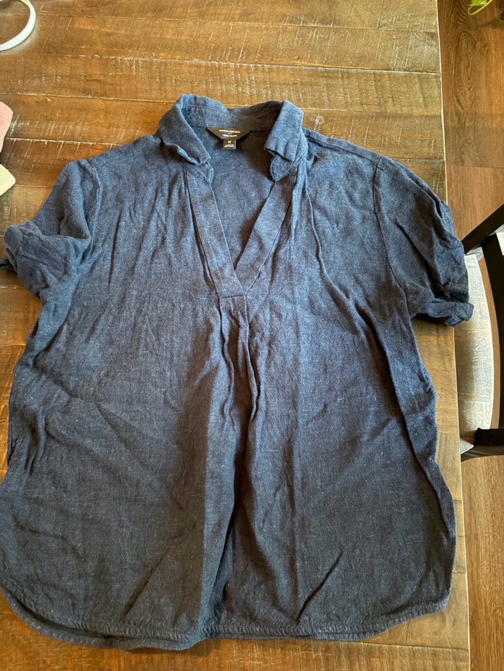 Banana Republic Navy Blue Knit V-Neck Sweater